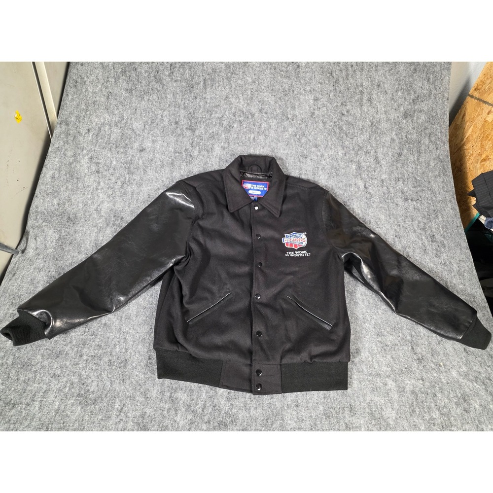 NCA Varsity Jacket Small Black National Champion Letterman Coat Cheer Leather